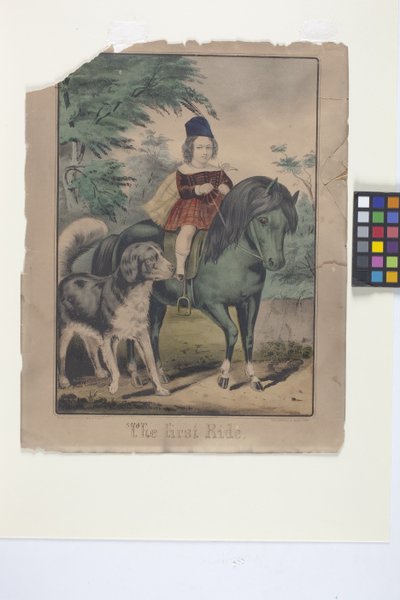 Az első út (kézzel színezett litográfia) alkotó: N. and Ives J.M. (1824 95) Currier