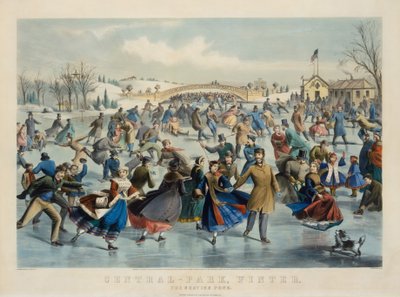 Central Park, tél – A korcsolyázó tó alkotó: Currier and Ives