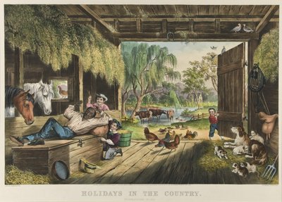 Ünnepek vidéken, zavaró legyek alkotó: Currier and Ives