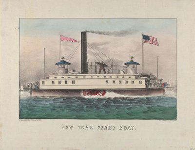 New York-i komphajó, 1860-65 körül (kézzel színezett litográfia) alkotó: Currier and Ives