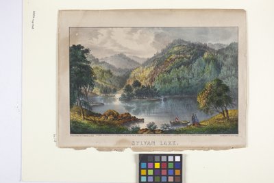 Sylvan Lake (kézzel színezett litográfia) alkotó: N. and Ives J.M. (1824 95) Currier