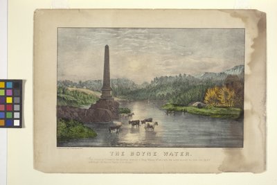 The Boyne Water (kézzel színezett litográfia) alkotó: N. and Ives J.M. (1824 95) Currier