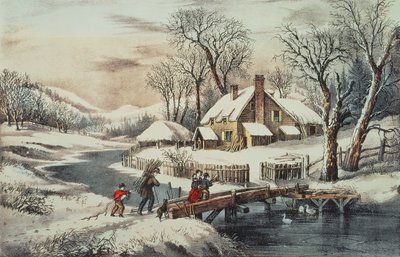The Ingleside Winter, pub. készítette: Currier & Ives (nyomtatott) alkotó: N. Currier and Ives J.M.