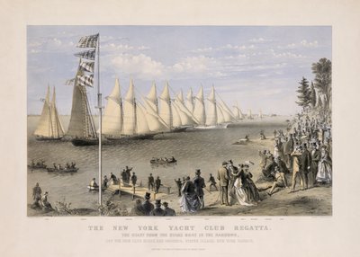 A New York-i Yacht Club Regatta alkotó: Currier and Ives