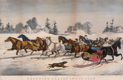 "Ügető repedések" a havon alkotó: Currier and Ives