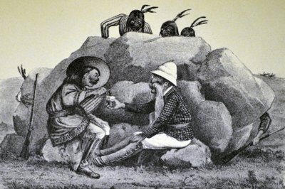 Currier & Ives illusztráció 19. század. Üvöltő hullámzás a háborús ösvényen alkotó: N. and Ives, J.M. Currier