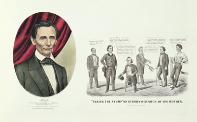 Hon. Abraham Lincoln, az Egyesült Államok 16. elnöke, 1860 alkotó: N. and Ives, J.M. Currier