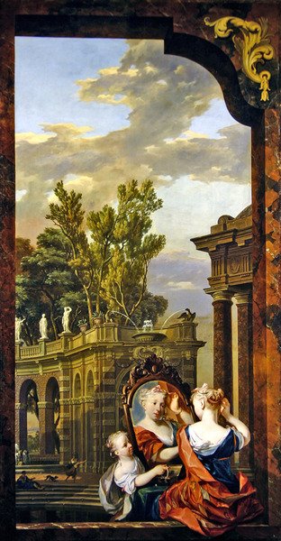The Five Senses – Látás (olaj, vászon) alkotó: N. and Moucheron I. de Verkolje