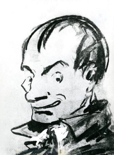 Charles Baudelaire (1821-67) karikatúrája (ceruza papíron) (f/w fotó) alkotó: Nadar