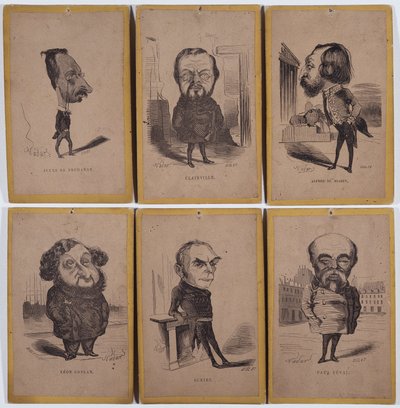 6 portré-töltés (Charge Portraits): Jules de Premaray (Jules Martial Regnault alkotó: Nadar