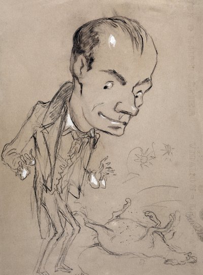 Baudelaire elképed egy döglött ló előtt és a hátán. Charles Baudelaire költő, francais (1821-1867) ábrázolása alkotó: Nadar