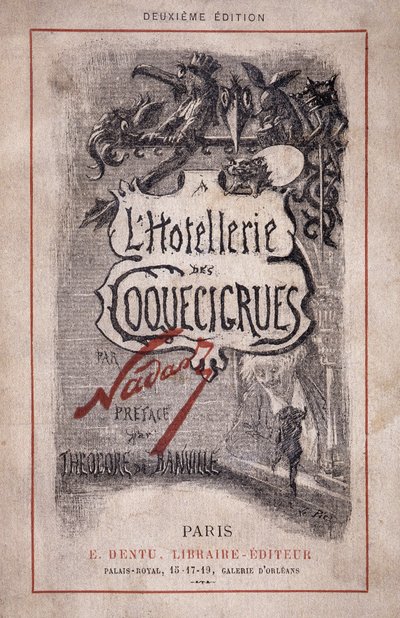 Foglaljon „A hostellerie des coquecigrues”-t. Ceruzás jegyzetek, előszó: Theodore de Banville alkotó: Nadar
