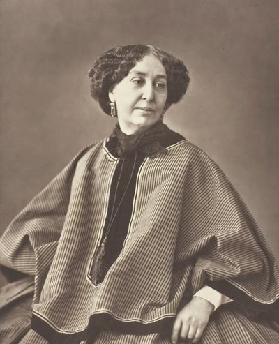 Georges Sand születésű Amantine Lucile Aurore Dupin francia regényíró, 1804-1876, 1864. alkotó: Nadar