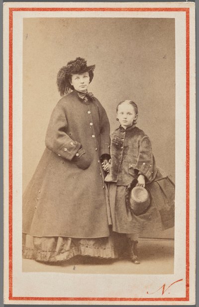 Jadwiga Garczyńska, született Pruszak (1834-1917) portréja lányával alkotó: Nadar