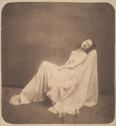 [Ülős modell, részben drapériás], 1856-59. alkotó: Nadar