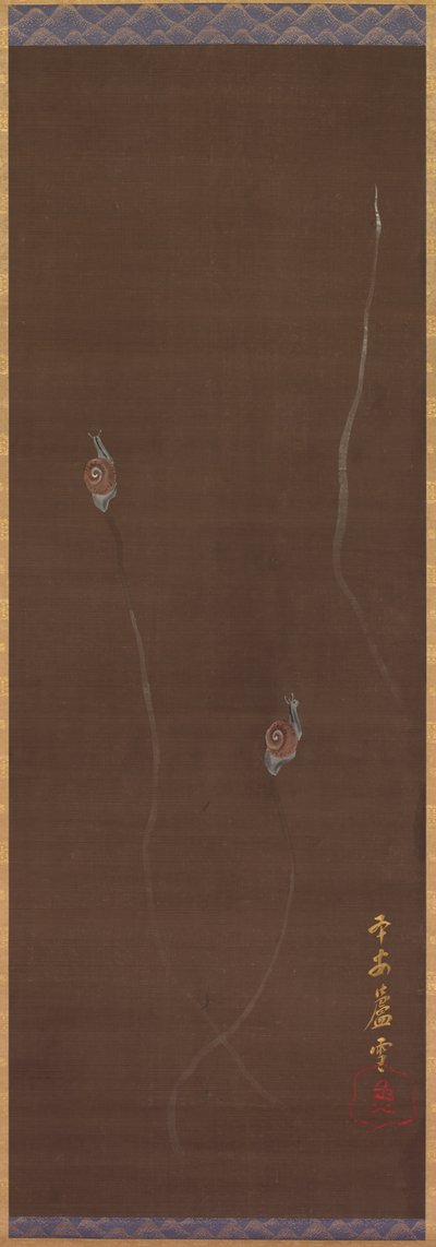 Csigák a falon, 1700-as évek. alkotó: Nagasawa Rosetsu