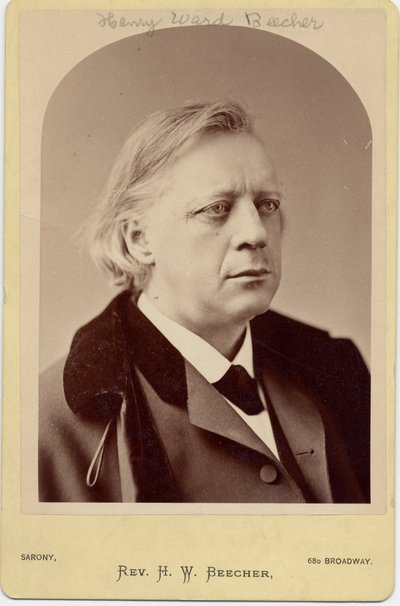 Henry Ward Beecher (1818-87), amerikai pap, társadalmi reformátor (albumfotó) alkotó: Napoleon Sarony