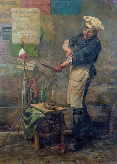 Patkányeladó Párizs ostroma alatt, 1870 alkotó: Narcisse Chaillou