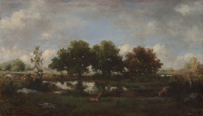 Erdei táj szarvasokkal alkotó: Narcisse Virgile Diaz de la Peña