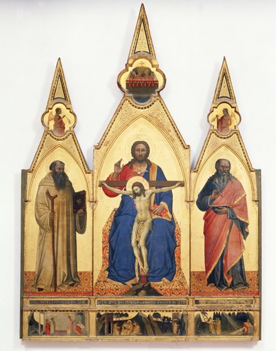 A Szentháromság Szent Romualddal és Szent Andrással, 1365 (tempera, tábla) alkotó: Nardo di Cione Orcagna
