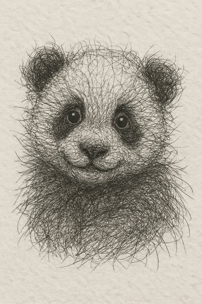 Pelyhes panda kölyök alkotó: Natalie Bruns