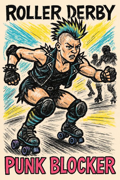 Roller Derby Punk Blocker alkotó: Natalie Bruns