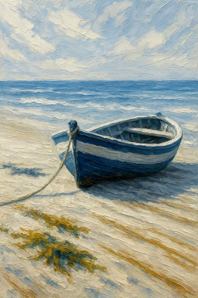 A nyugodt kék hajós strand alkotó: Natalie Bruns