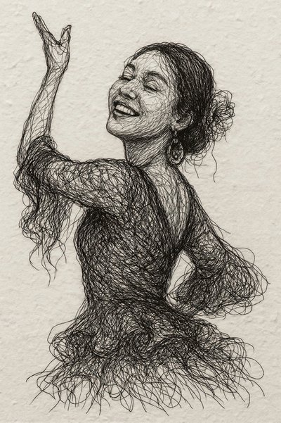 Mosolygó flamencotáncosnő alkotó: Natalie Bruns