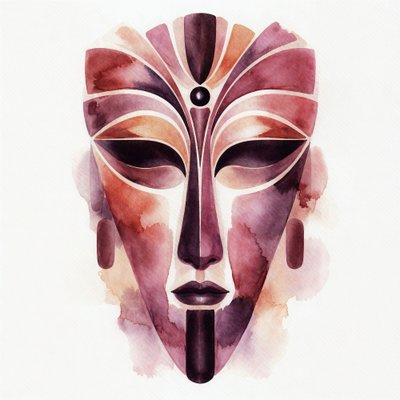 Spirituális akvarell maszk alkotó: Natalie Bruns