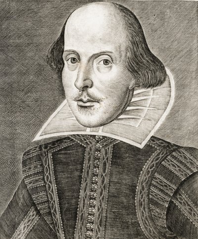 William Shakespeare portréja a Vígjátékok, történetek és tragédiák címlapján.... alkotó: Nathan Benn