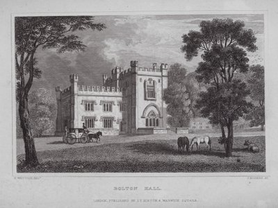 Bolton Hall (metszet) alkotó: Nathaniel (after) Whittock