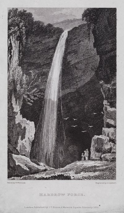 Hardrow Force (metszet) alkotó: Nathaniel (after) Whittock