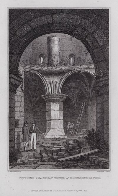 A richmondi kastély nagy tornyának belseje (metszet) alkotó: Nathaniel (after) Whittock