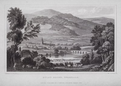 Otley híd, Wharfdale (metszet) alkotó: Nathaniel (after) Whittock