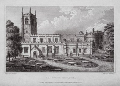 Skipton templom (metszet) alkotó: Nathaniel (after) Whittock