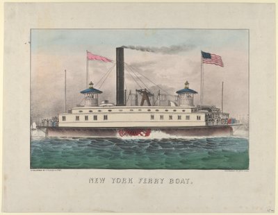 New York Ferry Boat, kb. 1860-65., kb. 1860-65. Alkotók: Nathaniel Currier, James Merritt Ives, Currier és Ives. alkotó: Currier and Ives
