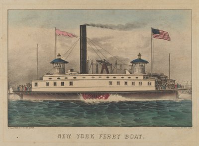 New York Ferry Boat, kb. 1860-65., kb. 1860-65. Alkotók: Nathaniel Currier, James Merritt Ives, Currier és Ives. alkotó: Currier and Ives