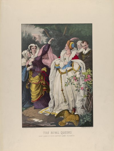 The Rival Queens - Mary Queen of Scots Defying Queen Elizabeth, 1857-72., 1857-72. Alkotók: Nathaniel Currier, James Merritt Ives, Currier és Ives. alkotó: Currier and Ives