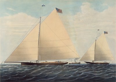 Cutter Yacht Scud of Philadelphia – Robert L. Stevens modellje, Esq., 1855. alkotó: Nathaniel Currier