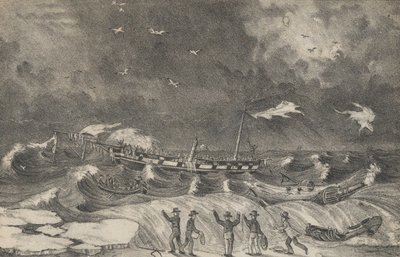 Mexikó szörnyű roncsa a Hempstead Beachen, 1837. január 2., 1848-56. alkotó: Nathaniel Currier