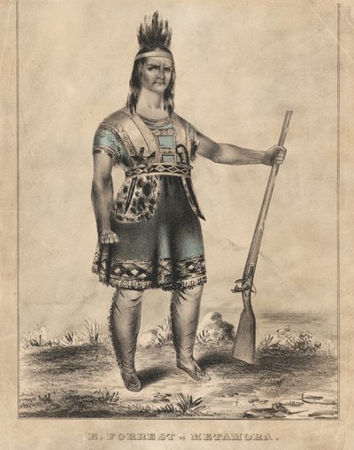 E. Forrest Metamora szerepében alkotó: Nathaniel Currier