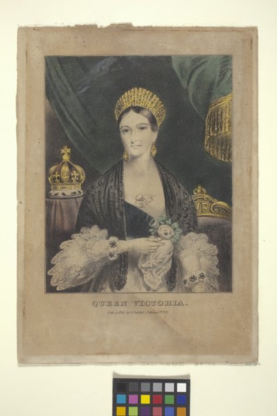 Viktória királynő (kézzel színezett litográfia) alkotó: Nathaniel Currier