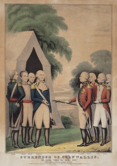 Cornwallis megadása: Yorktownnál, Virginiában, 1781 októberében alkotó: Nathaniel Currier