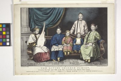 Az élő kínai család (kézzel színezett litográfia) alkotó: Nathaniel Currier