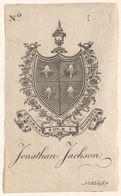 Jonathan Jackson könyvtáblája alkotó: Nathaniel Hurd