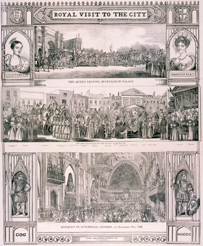 Viktória királynő látogatása a londoni Cityben, 1837 alkotó: Nathaniel Whittock