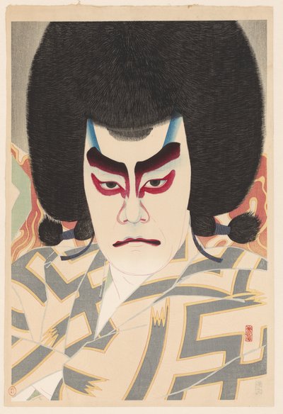 Ichikawa Sadanji mint Narukami 36 portré színészekről különböző szerepekben (sorozat címe) alkotó: Natori Shunsen