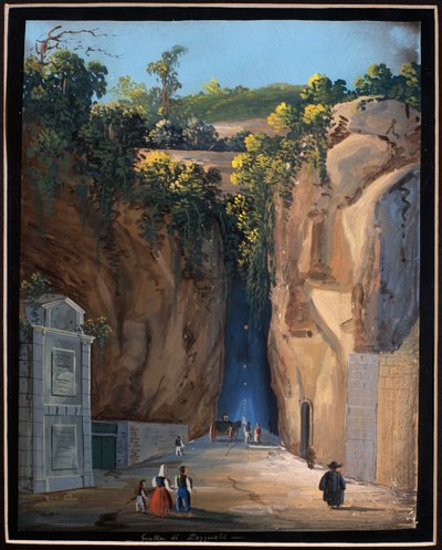Pozzuoli-barlang (guache) alkotó: Neapolitan School