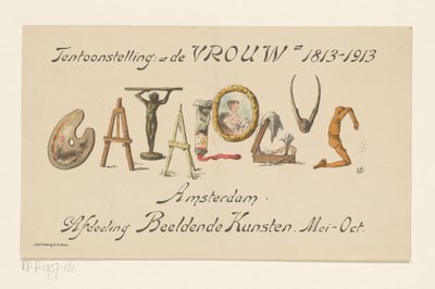 A Nő, 1813-1913 című kiállítás hirdetménye (cím a tárgyon) alkotó: Nelly Bodenheim (signed by artist)