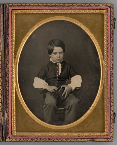 Egy ülő fiú névtelen portréja, 1853. alkotó: Nelson